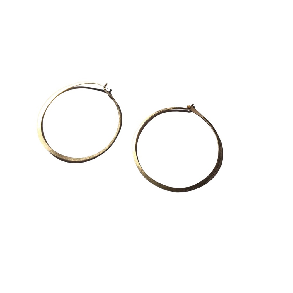 Vintage Solid Gold Hoops 1” Diameter - image 8